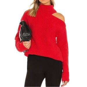 Astr Red Off-the-Shoulder Sweater